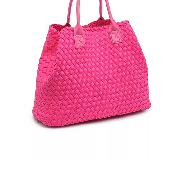 NWT URBAN EXPRESSIONS Ithaca Woven Neoprene Tote - Picture 2 of 5